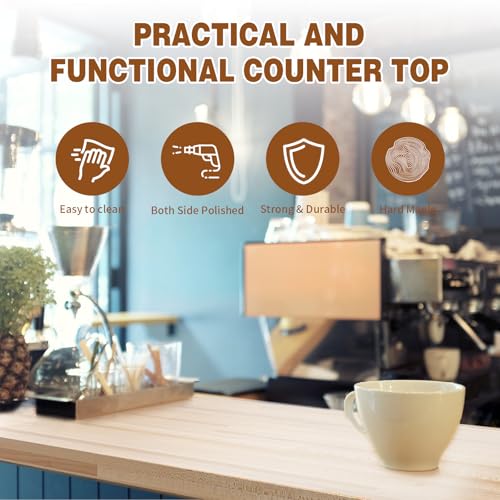 Hardwood Maple Butcher Block Counter Top 36" x 25" Polished Wood Table Top I9324
