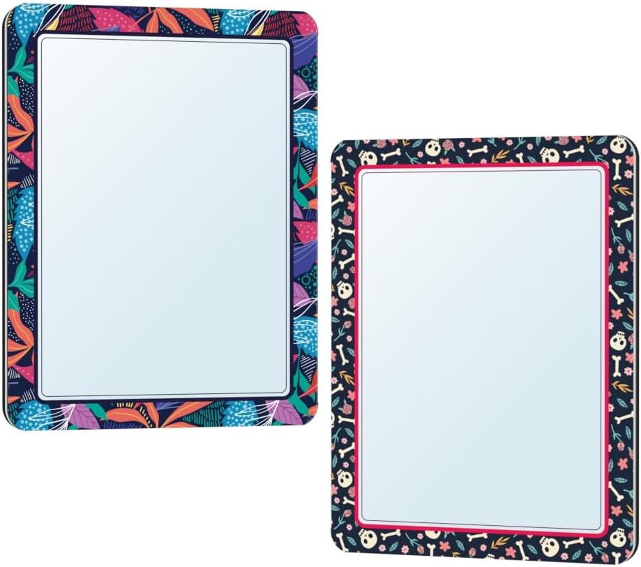 Locker Magnetic Mirrors for Girls and School Locker,Strong Magnetic Mirrors for Locker,Magnetic Locker Mirrors with Colorful Design,Locker Accessories Decorations For Girls,5 inchx7 inch,2 PackLocker