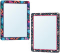 Locker Magnetic Mirrors for Girls and School Locker,Strong Magnetic Mirrors for Locker,Magnetic Locker Mirrors with Colorful Design,Locker Accessories Decorations For Girls,5 inchx7 inch,2 PackLocker