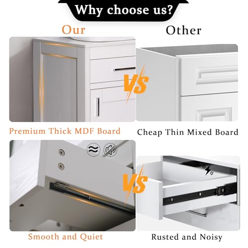 24 Inch Bathroom Vanity Sink Combo with Chrome Faucet, White Wood J887
