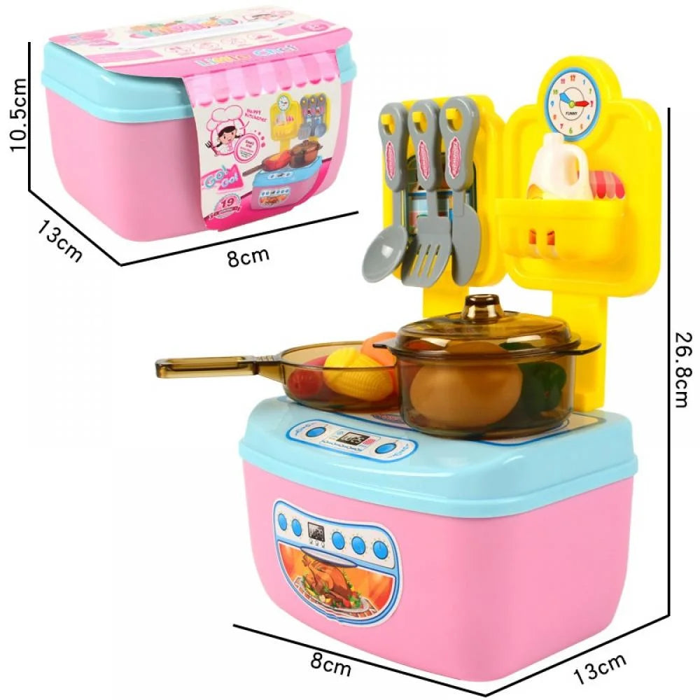 Kids Kitchen Pretend Play Cooking Set with Play Food and Utensils E2172