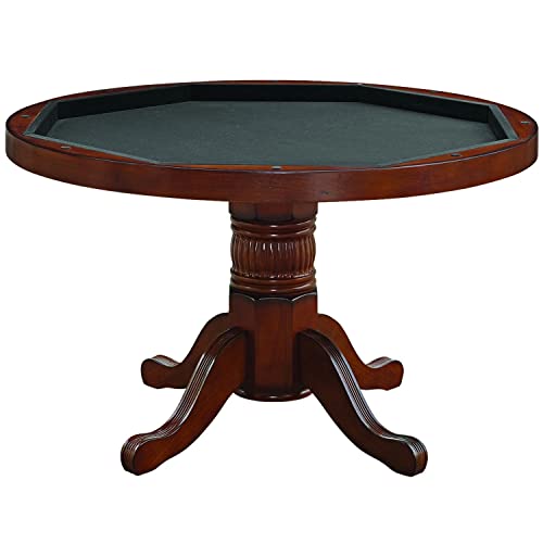 RAM Game Room 48" Texas Hold'em Table with Dining Top Antique White V299