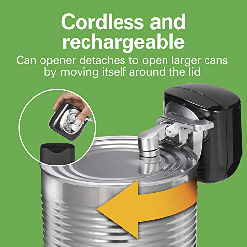 Hamilton Beach 2-in-1 Electric Automatic Can Opener, Cordless & Rechargeable, Black (76611F) V415045