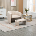 MYDENIMSKY Modern Accent Chair with Ottoman, Velvet Upholstered Tufted Leisure Armchair, Single Sofa Reading Chair for Living Room, Bedroom, Office, Lounge