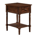 Convenience Concepts Country Oxford End Table with Charging Station, Espresso