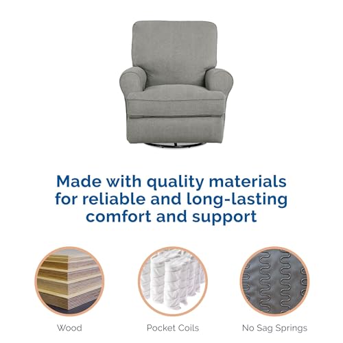 Baby Relax Kenzie Swivel Glider Recliner Chair, Gray I457