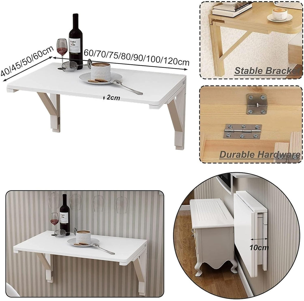 Wall-Mounted Folding Drop Leaf Dining Table for Small Spaces, 120 x 40 cm D24839