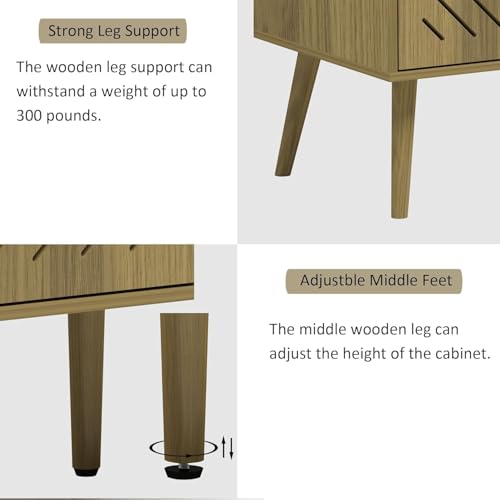 Wood Sideboard Buffet Cabinet with Storage, 4 Doors, Adjustable Shelves N831621