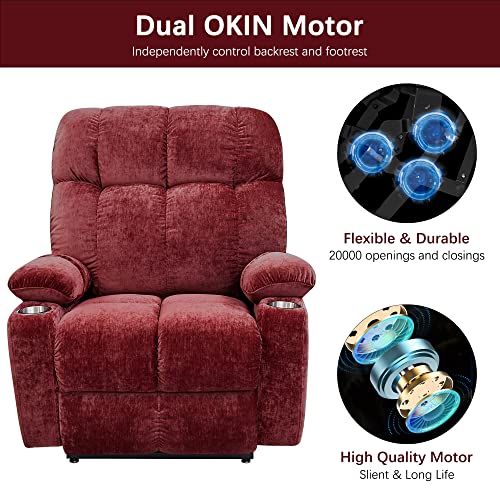 Electric Power Lift Recliner Chair Dual Motor Massage Heated for Elder O23839
