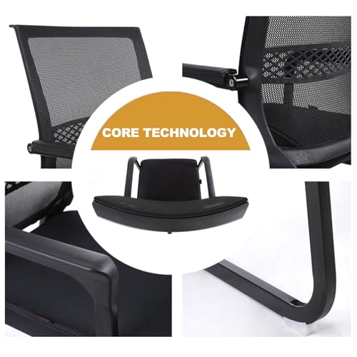 Office Chair Guest Chair with Welded Sled Base and Armrests, Red R966