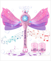 WLHONG Bubble Wands for Kids, Light Up with Music Automatic Bubble Machine B49116