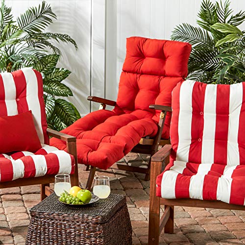 Greendale Home Fashions 72 x 22-inch Outdoor Chaise Lounge Cushion, Cinnamon Stripe O9479