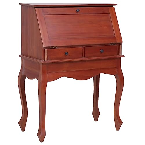 Vintage Secretary Desk Solid Wood with Flip Top Storage E708