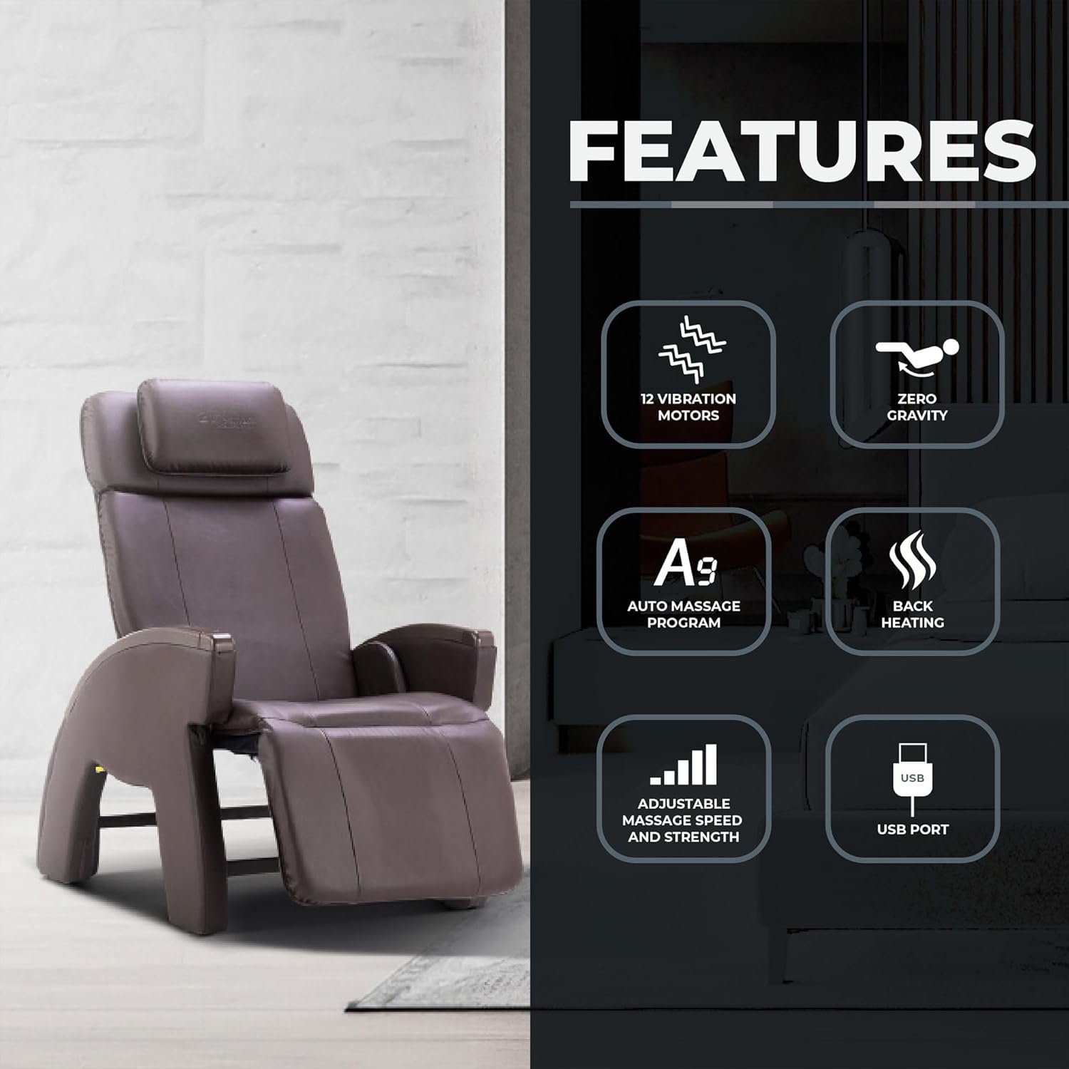 Lifesmart R5J01 Zero-Gravity Recliner Massage Chair with Heat and USB Port P755602