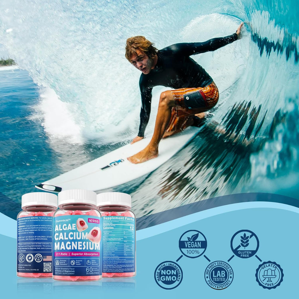 Calcium Supplement Gummy with Algae Calcium, Magnesium, Zinc, D3 & B12 W7916