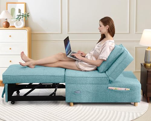 4-in-1 Convertible Sofa Bed Chair with Adjustable Backrest, Black P1448