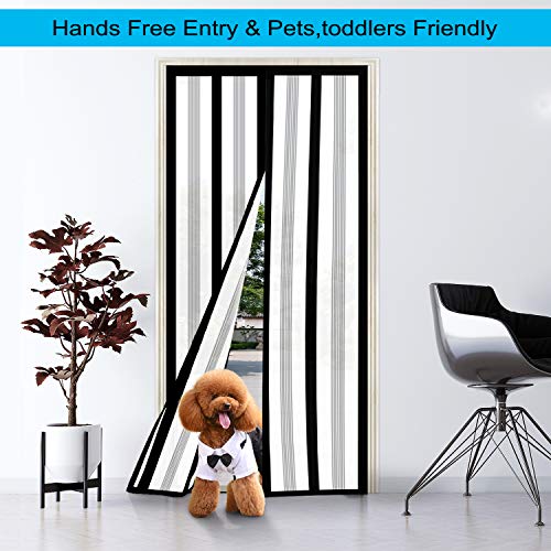 Magnetic Insulated Door Curtain, Self-Closing, Fits 36" x 82", Black H788689