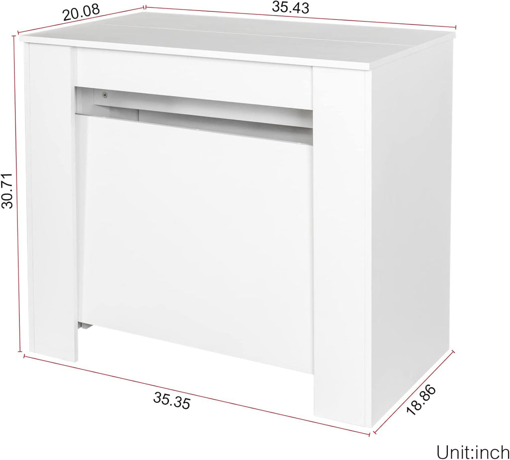 118" Wooden Expandable Dining Table for 8-12 Person, White E81605