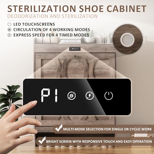Rustic White 2 Flip Drawers Shoe Storage Cabinet V18081