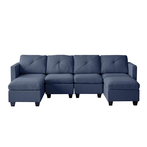 Casa Andrea Milano Modular Sectional Sofa, Boucle Fabric U Shaped Couch with Storage J157