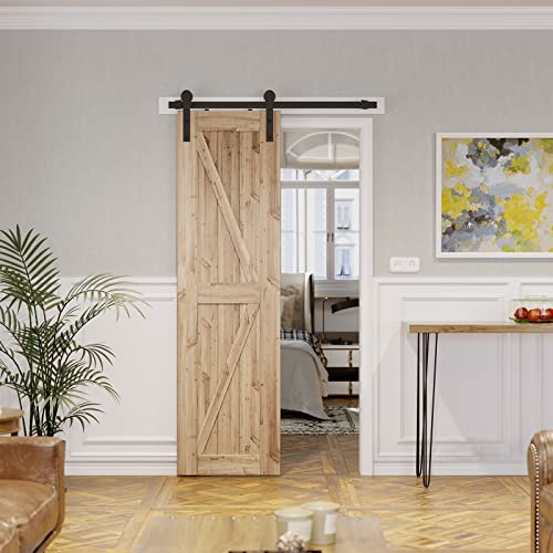 SMARTSTANDARD 6.6FT Barn Door Hardware Kit with Sliding Track, Heavy Duty, Fits 36"-40" Panels P17119