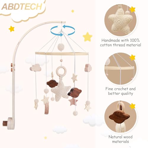 Boho Bee Flower Baby Crib Mobile for Girls Nursery Decor S631