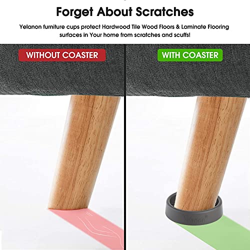 Furniture Coasters 8 Pcs 3" Non Slip Caster Cups for Hardwood Floors W3284