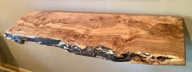 Spalted Maple Floating Shelves with Natural Edge, 30" Q205746