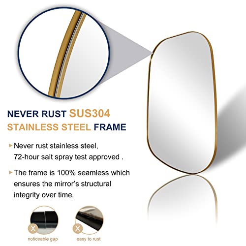 ANDY STAR Irregular Wall Mirror 24x36" Brushed Gold Z11592