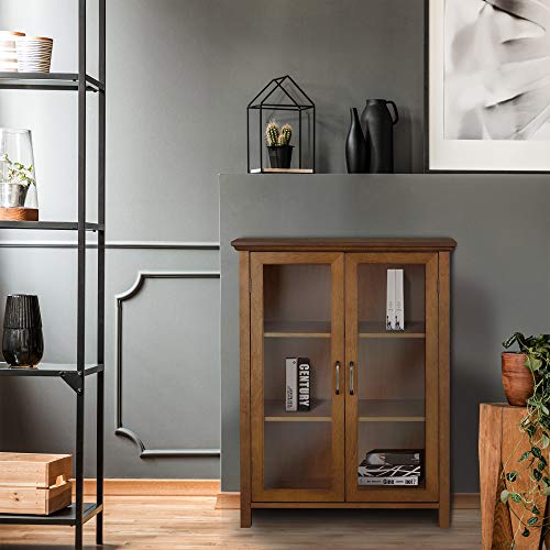 Teamson Home Avery Wooden Freestanding Floor Cabinet with 2 Adjustable Shelves, Oiled Oak I9564