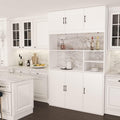 78" Kitchen Pantry Storage Cabinets with Hutch Buffet White Wood