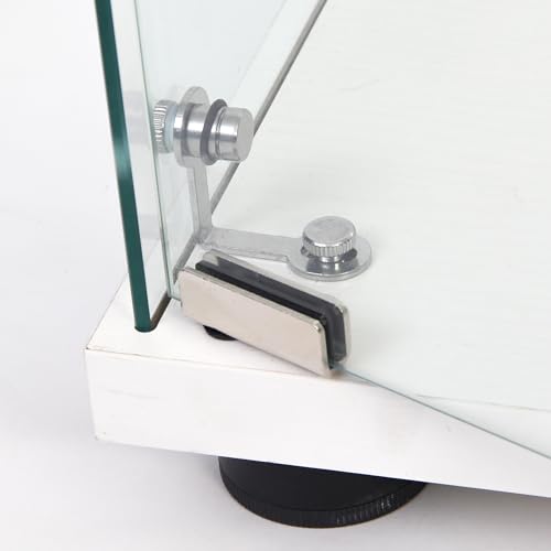 White Glass Display Cabinet with 3 Shelves L30487