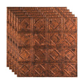 Fasade Traditional Style/Pattern 4 Decorative Vinyl 2ft x 2ft Lay in Ceiling Tile in Moonstone Copper (5 Pack)