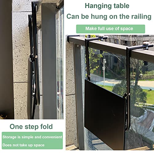 Balcony Hanging Table for Railings, Outdoor Folding, Black T1185