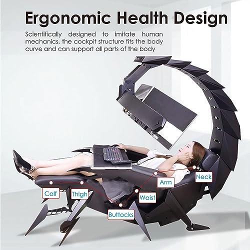 Pro Gaming Chair Workstation Cockpit Ergonomic Computer Chair with RGB Light, Green B15175