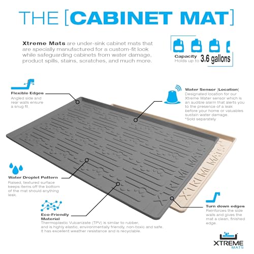 Xtreme Mats Waterproof Under Sink Mat Gray 40" x 22 1/4 O27659