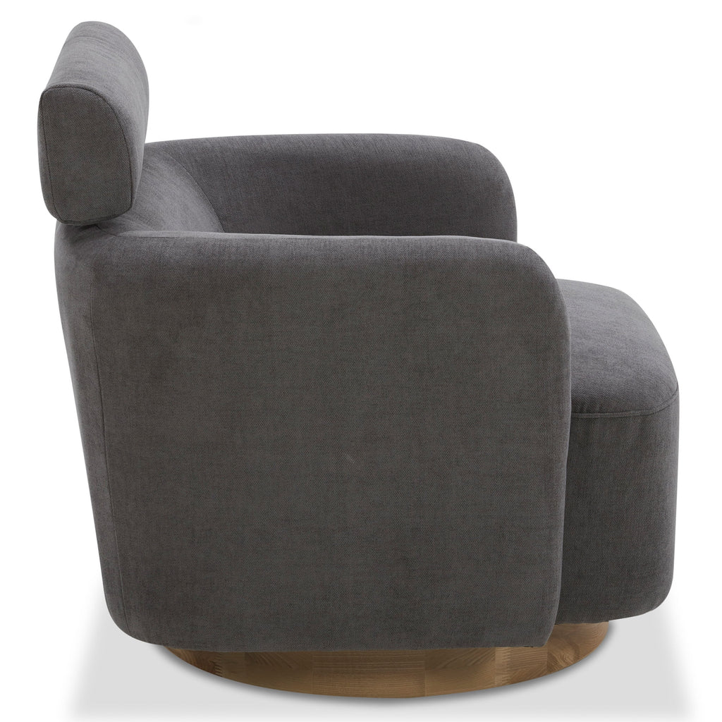 CHITA Modern Swivel Accent Barrel Chair with Adjustable Backrest, Dark Gray W197