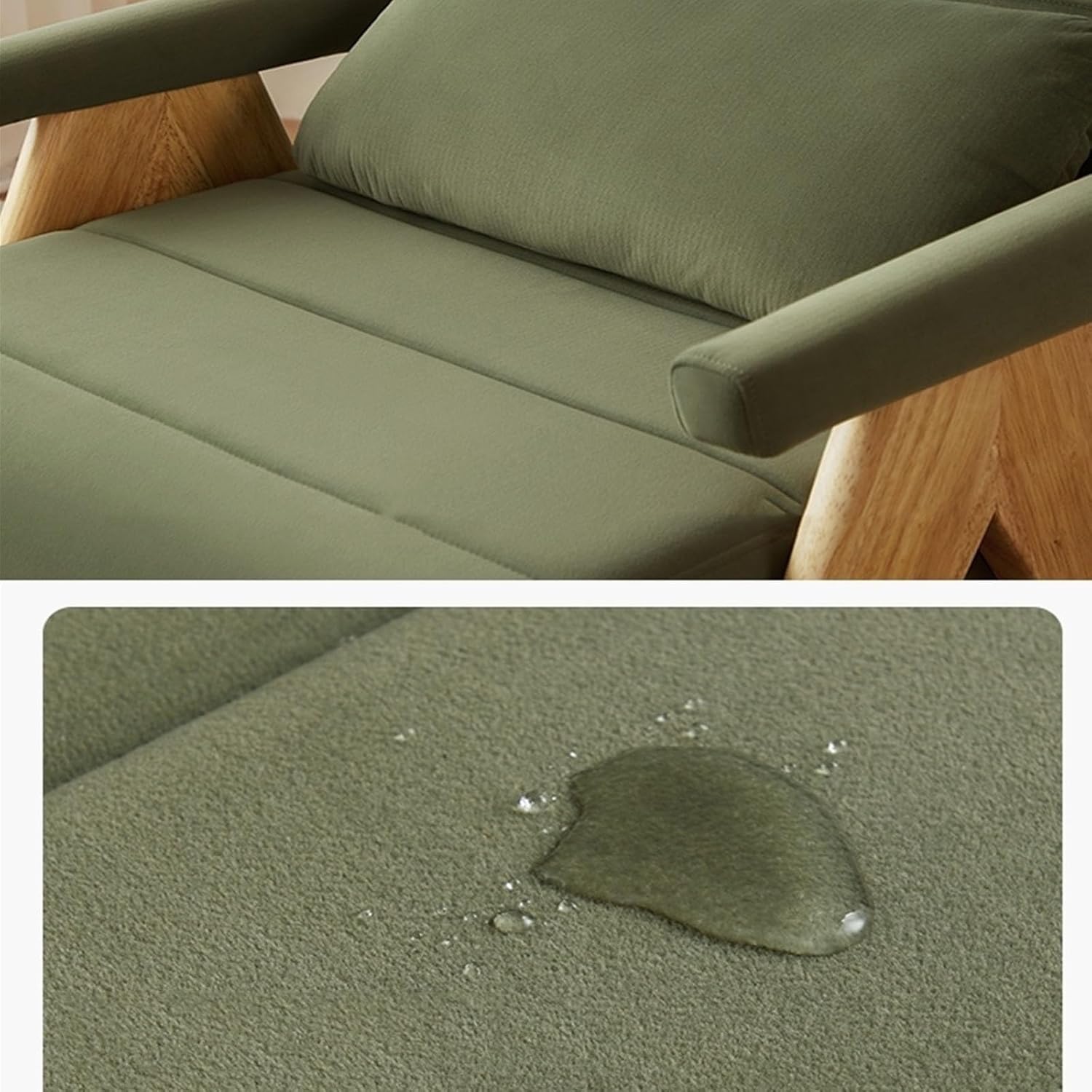 WALDOR Sofa Bed Couch, Convertible Sleeper Chair, Foldable for Apartments, Green C9784