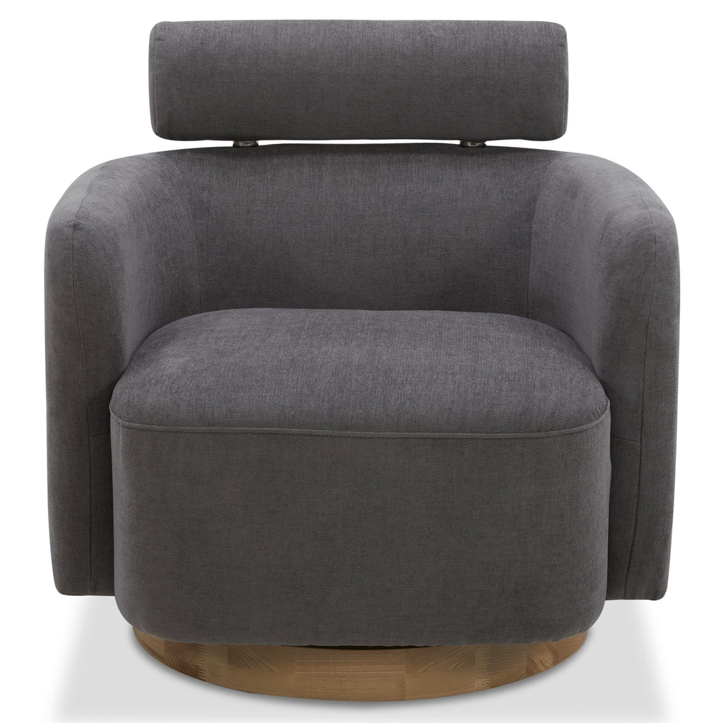 CHITA Modern Swivel Accent Barrel Chair with Adjustable Backrest, Dark Gray W197