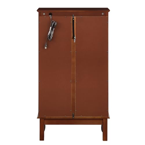 TRIPLE TREE Lighted Display Cabinet with Glass Doors, Oak I94774