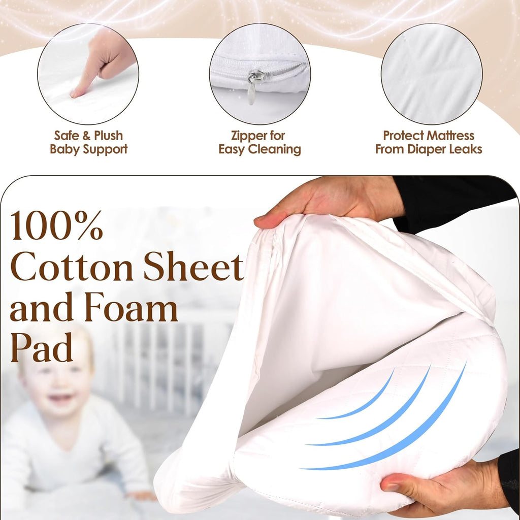 Moses Baby Changing Basket for Newborn with Thick Foam Mattress, Waterproof Cover D81634