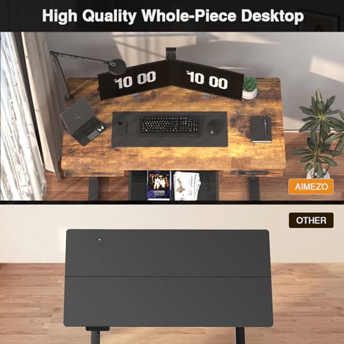 Height Adjustable Electric Standing Desk 48 x 24 Inches Sit Stand Desk Wood Workstation for Home Office P3325