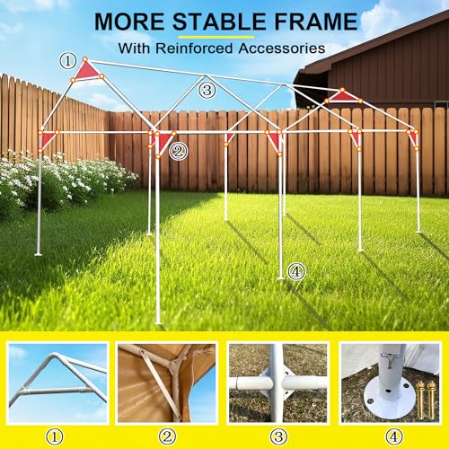 Rainproof Portable Paint Booth 26x14x10.5FT with Mesh Windows & Floor M6216