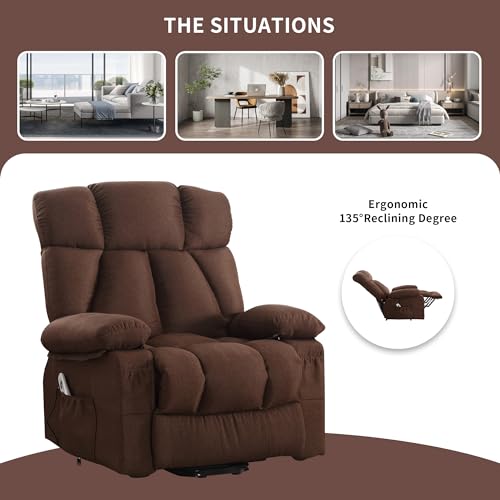 Oversized Power Lift Recliner Chair with Massage and Heat for Elderly, Blue K6321