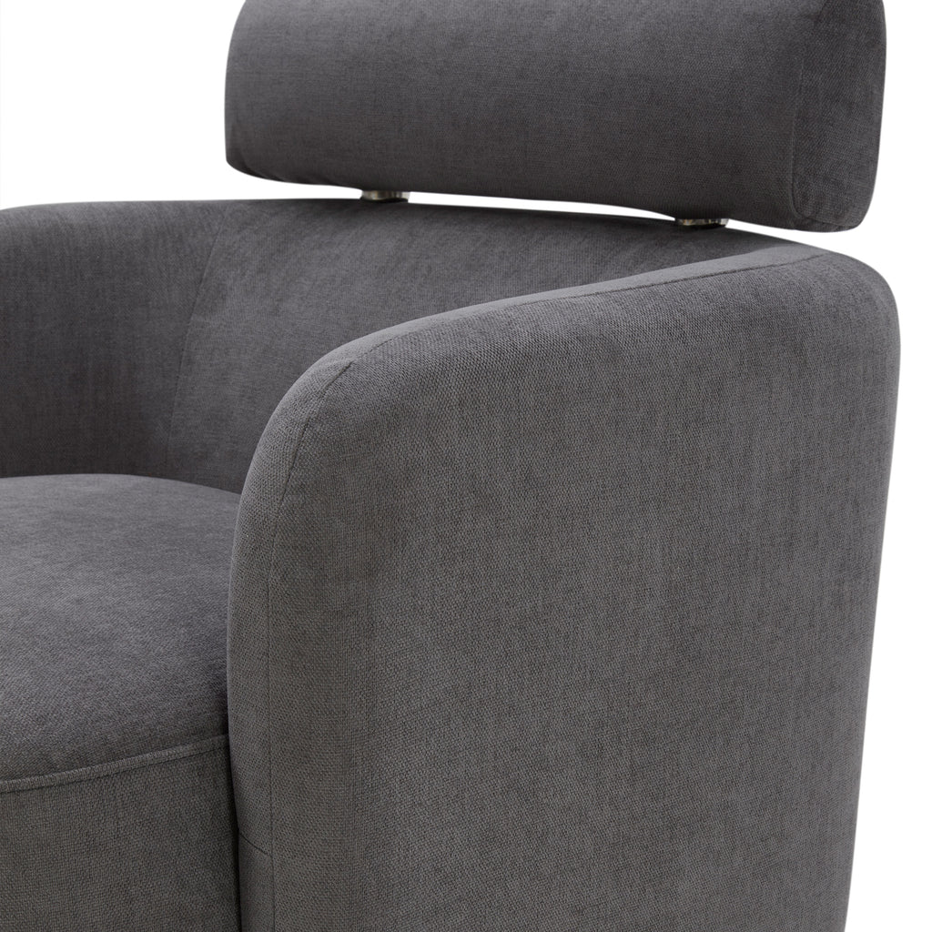 CHITA Modern Swivel Accent Barrel Chair with Adjustable Backrest, Dark Gray W197