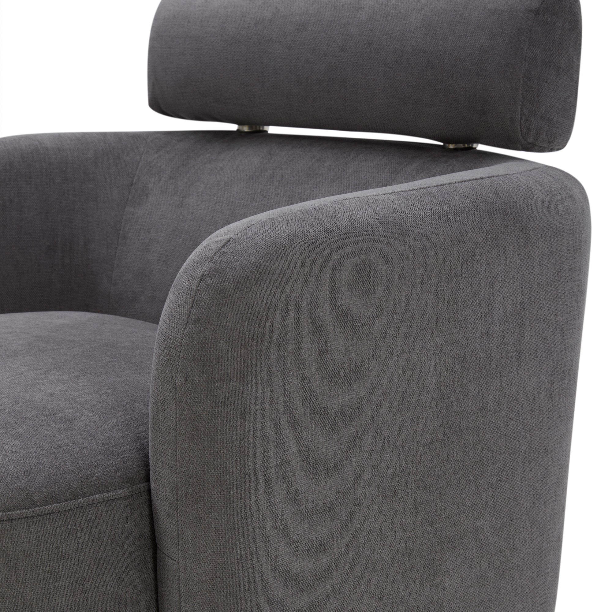CHITA Modern Swivel Accent Barrel Chair with Adjustable Backrest, Dark Gray W197