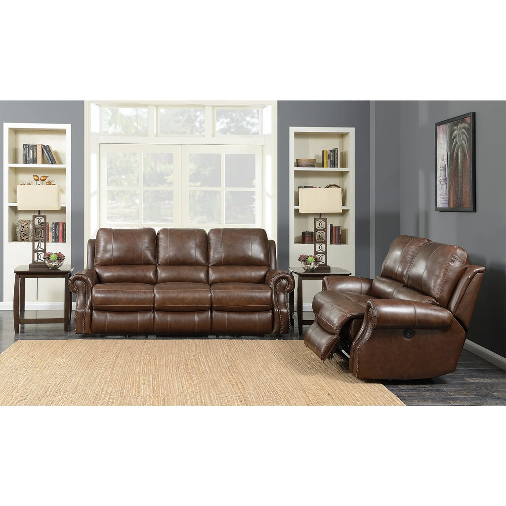 Picket House Furnishings Williams Power Motion Loveseat Saddle Brown U128357