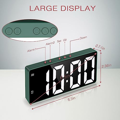 Digital Alarm Clock with USB Charging Port, Dual Alarm, Snooze W92149