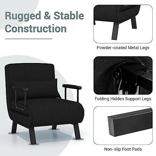 KOMFOTT Convertible Sleeper Chair Bed, 4-in-1 Folding Sofa with Adjustable Backrest Z501934