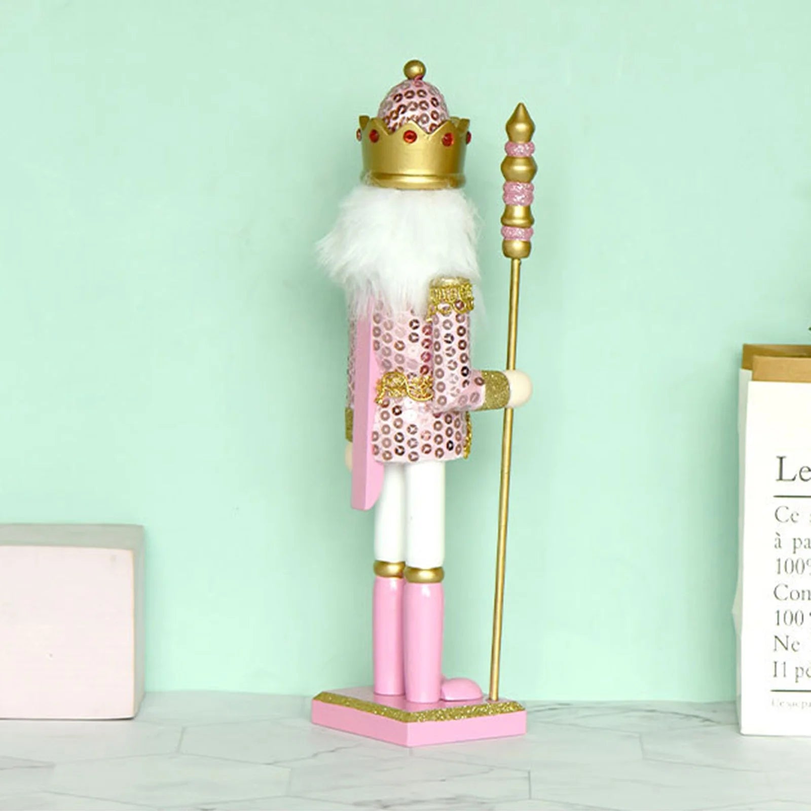 Christmas Wood Pink King Nutcracker Soldier Ornament X64886